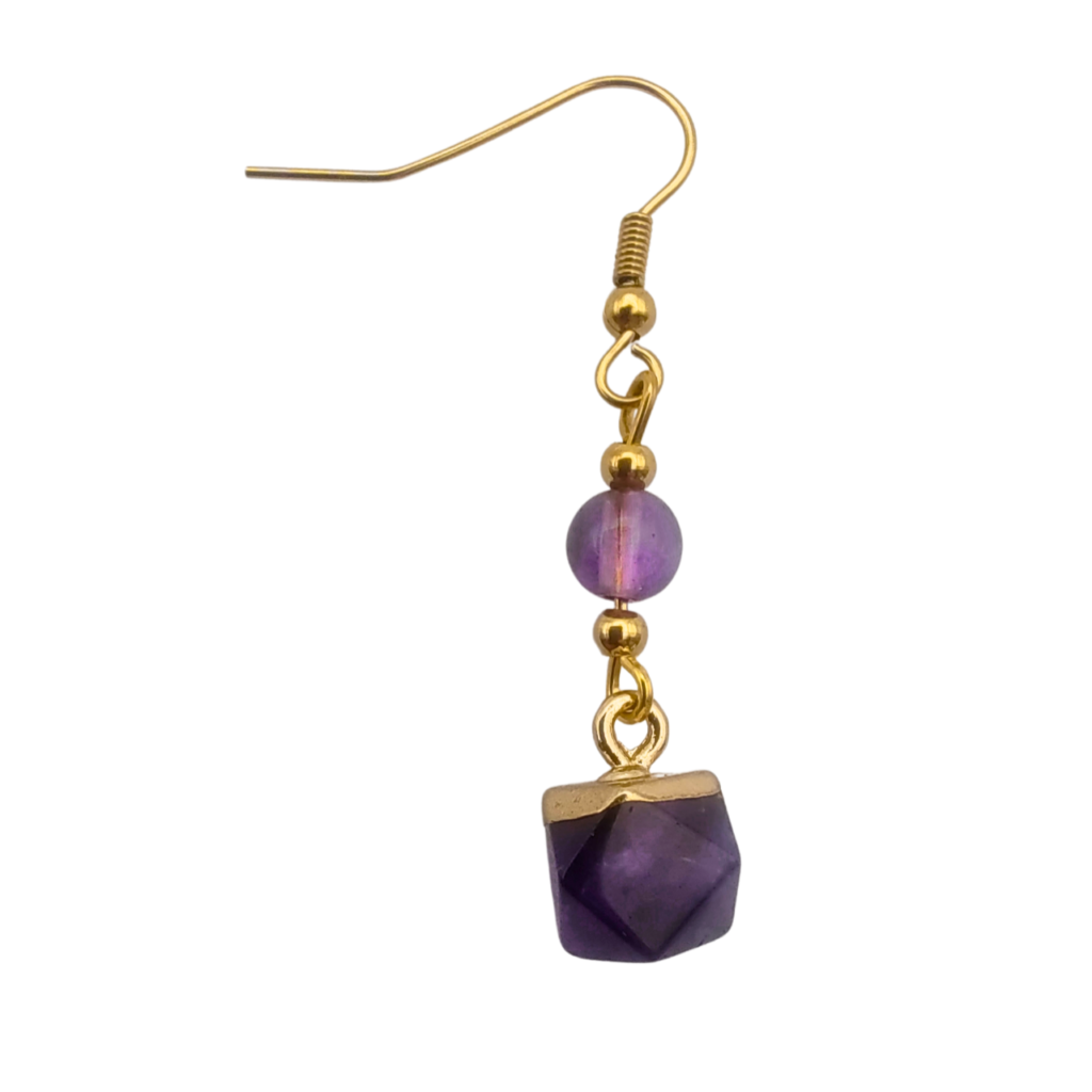 Energiza.ME - Deslumbrante Brinco de Ametista Banhado a Ouro 02 Deslumbrante Brinco de Ametista Banhado a Ouro - 02