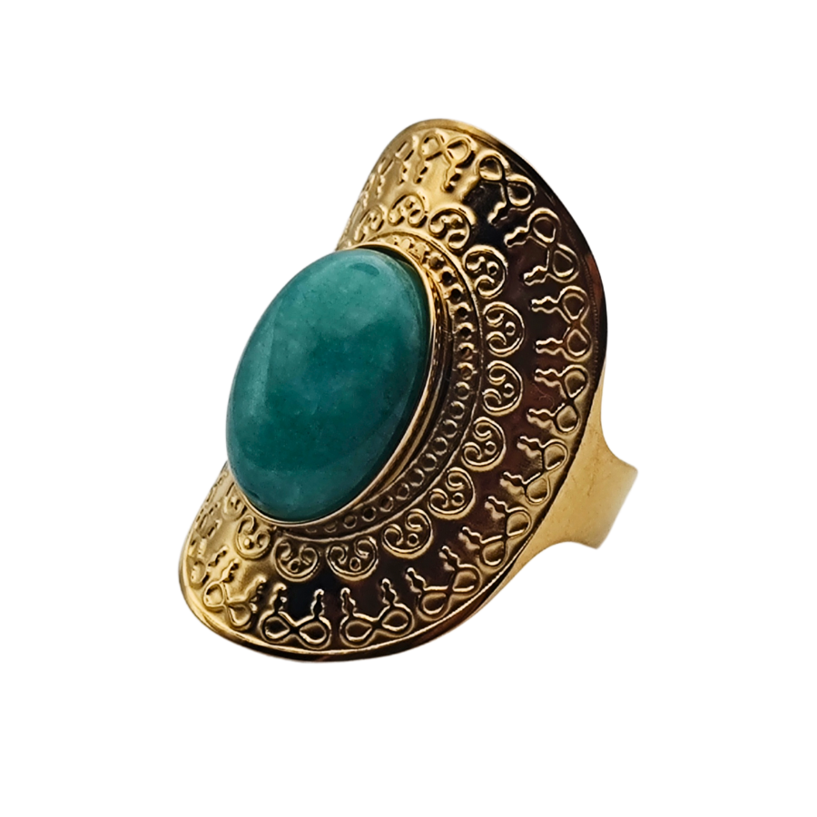 Energiza.ME - Extravagante Anel Ajustavel Amazonite 01 Extravagante Anel Ajustável Amazonite - 01